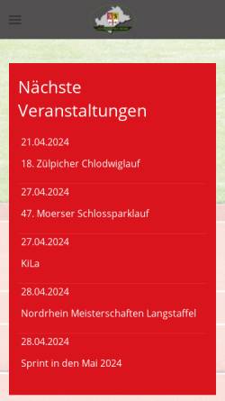 Vorschau der mobilen Webseite www.lvn-kreis-heinsberg.de, Leichtathletik-Verband Nordrhein e.V. - Kreis Heinsberg