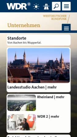 Vorschau der mobilen Webseite www.wdr.de, WDR Studio Aachen