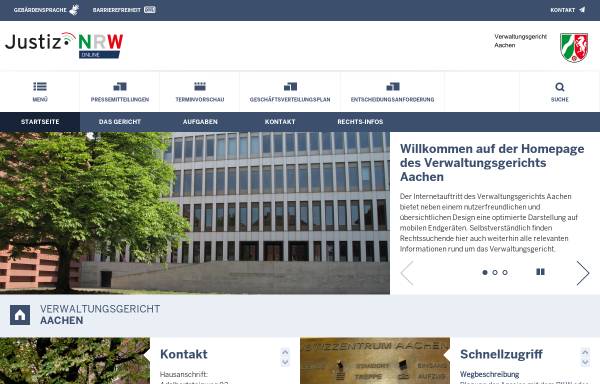 Vorschau von www.vg-aachen.nrw.de, Verwaltungsgericht Aachen