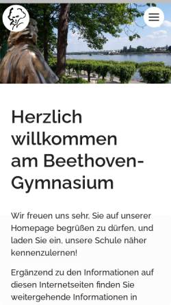 Vorschau der mobilen Webseite www.beethoven-gymnasium.de, Beethoven-Gymnasium Bonn