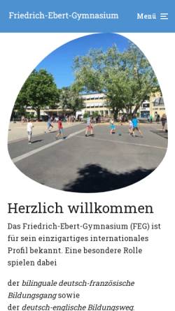 Vorschau der mobilen Webseite www.feg-bonn.de, Friedrich-Ebert-Gymnasium