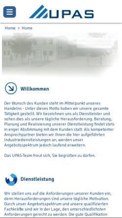 Vorschau der mobilen Webseite www.upas.de, UPAS GmbH