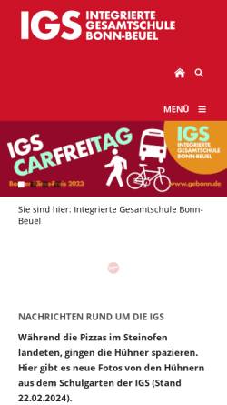 Vorschau der mobilen Webseite www.gebonn.de, Integrierte Gesamtschule Bonn-Beuel