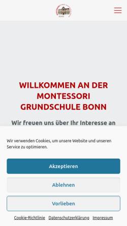 Vorschau der mobilen Webseite www.montessori-bonn.de, Montessorischule Dottendorf
