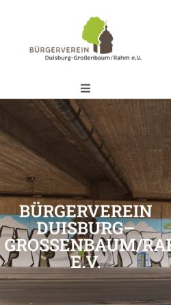 Vorschau der mobilen Webseite bv-grossenbaum-rahm.de, Bürgerverein Duisburg-Grossenbaum/Rahm e.V.