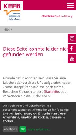 Vorschau der mobilen Webseite www.kefb-bistum-essen.de, Katholische Familienbildungsstätte Hamborn