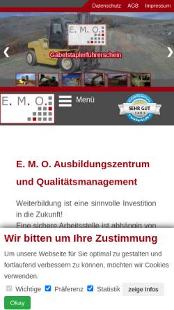 Vorschau der mobilen Webseite www.emo-ausbildungszentrum.de, Staplerschule Emo