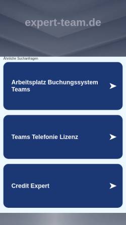 Vorschau der mobilen Webseite www.expert-team.de, Bowlingverein Expert Team Krefeld e.V.