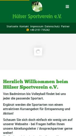 Vorschau der mobilen Webseite www.huelser-sv.de, Hülser Sportverein e.V.
