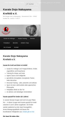 Vorschau der mobilen Webseite www.karate-krefeld.de, Karate Dojo Nakayama Krefeld e.V.