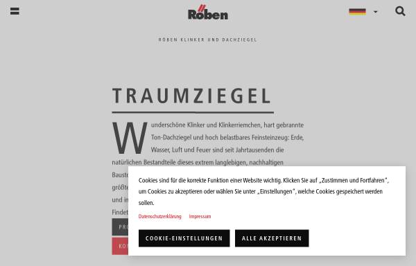 Vorschau von www.roeben.com, Röben Tonbaustoffe GmbH