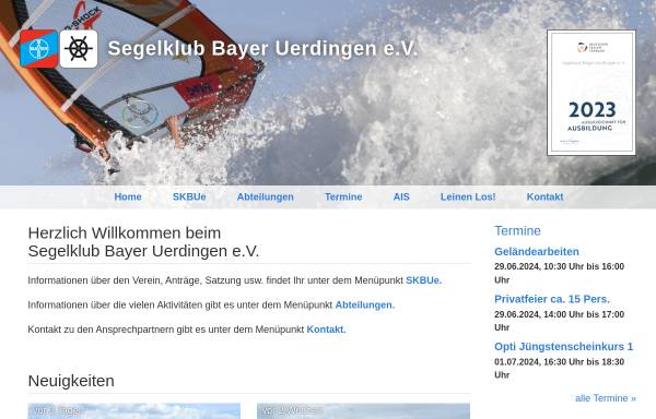 Vorschau von www.skbue.de, SKBUe - Segelklub Bayer Uerdingen e.V.