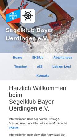 Vorschau der mobilen Webseite www.skbue.de, SKBUe - Segelklub Bayer Uerdingen e.V.