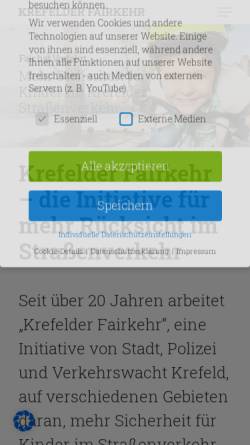 Vorschau der mobilen Webseite krefelder-fairkehr.de, Initiative „Krefelder Fairkehr“