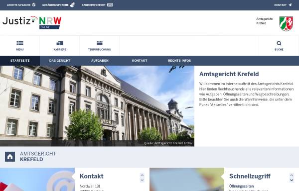 Vorschau von www.ag-krefeld.nrw.de, Amtsgericht Krefeld