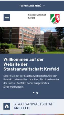 Vorschau der mobilen Webseite www.sta-krefeld.nrw.de, Staatsanwaltschaft Krefeld