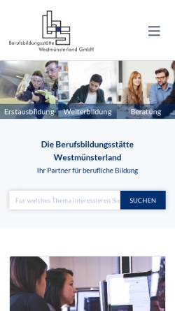 Vorschau der mobilen Webseite www.bbs-ahaus.de, Berufsbildungsstätte Westmünsterland GmbH (BBS)