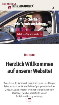 Vorschau der mobilen Webseite www.fahrschule-broeckerhoff.de, Fahrschule Hartmut Bröckerhoff