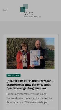 Vorschau der mobilen Webseite www.wfg-borken.de, WFG für den Kreis Borken mbH