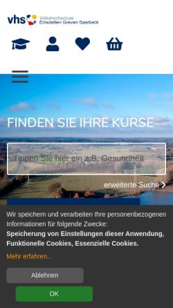Vorschau der mobilen Webseite www.vhs-e-g-s.de, Volkshochschule Emsdetten - Greven - Saerbeck