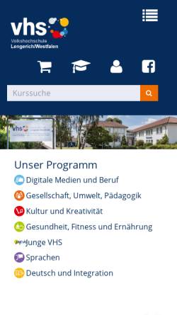 Vorschau der mobilen Webseite www.vhs-lengerich.de, Volkshochschule Lengerich