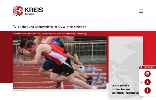 Vorschau von www.flvw-kla3031.de, Kreisleichtathletikausschuss der FLVW-Kreise Steinfurt/Tecklenburg