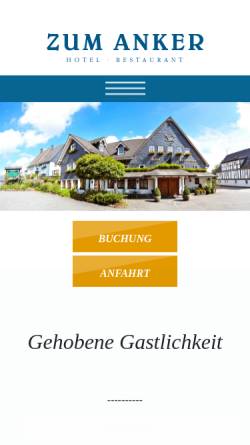 Vorschau der mobilen Webseite www.hotel-zumanker.com, Hotel -Zum Anker