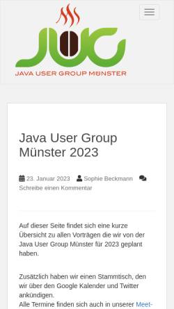 Vorschau der mobilen Webseite www.jug-muenster.de, Java Usergroup Münster