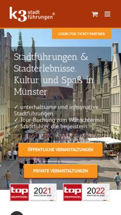 Vorschau der mobilen Webseite www.stadtfuehrungen-in-muenster.de, K3 stadtführungen