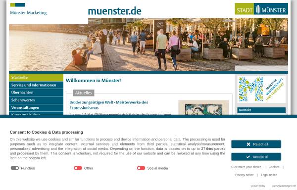 Vorschau von www.muenster.de, Münster Marketing