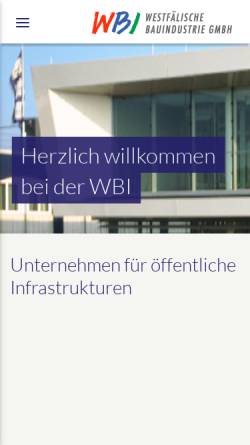 Vorschau der mobilen Webseite www.wbi-muenster.de, Westfälische Bauindustrie GmbH