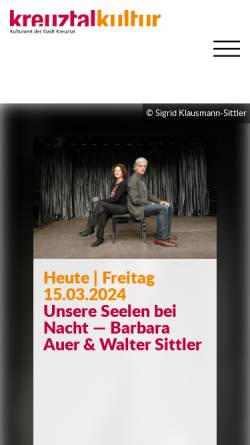 Vorschau der mobilen Webseite www.kreuztal-kultur.de, Kreuztal Kultur