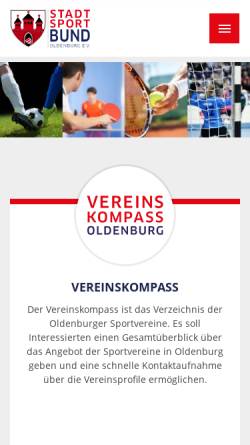 Vorschau der mobilen Webseite ssb-oldenburg.de, Stadtsportbund Oldenburg e.V.