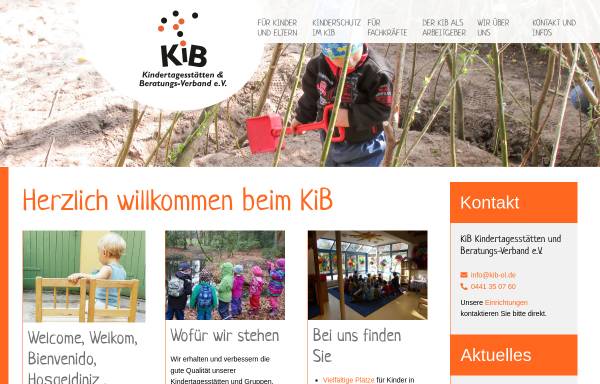 Vorschau von www.kib-ol.de, Kindertagesstätten und Beratungs-Verband e.V. (KiB)