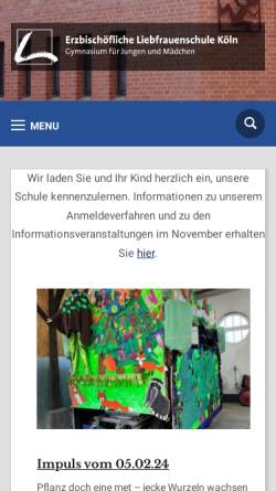 Vorschau der mobilen Webseite www.lfs-koeln.de, Liebfrauenschule Gymnasium