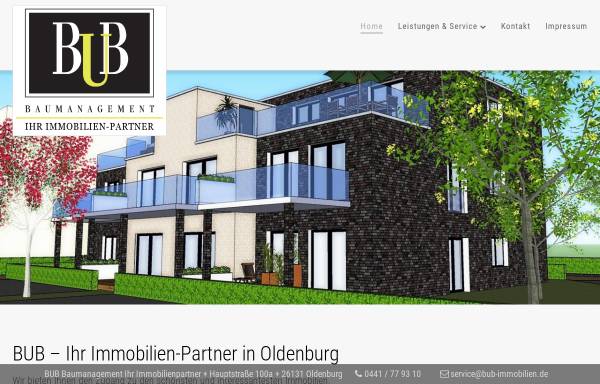 Vorschau von www.bub-oldenburg.de, BUB - Baumanagement Bauprojektion