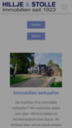 Vorschau der mobilen Webseite hillje24.de, Hillje und Stolle Immobilien