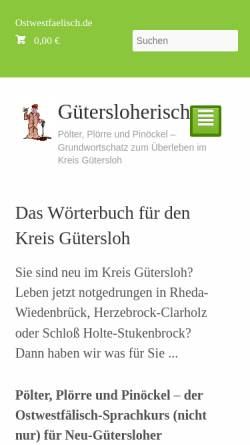 Vorschau der mobilen Webseite www.guetersloherisch.de, Pölter, Plörre und Pinöckel - Gütersloher Sprachführer