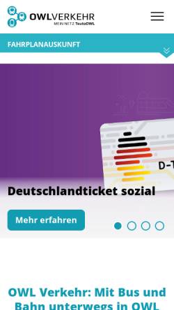 Vorschau der mobilen Webseite www.vgl.de, VGL Verkehrsgesellschaft Lippe mbH