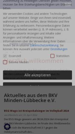 Vorschau der mobilen Webseite www.bkv-minden-luebbecke.de, Betriebssport-Kreisverband Minden-Lübbecke e.V.