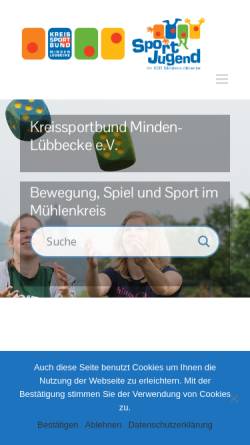 Vorschau der mobilen Webseite www.ksb-ml.de, Kreissportbund Minden-Lübbecke e.V.