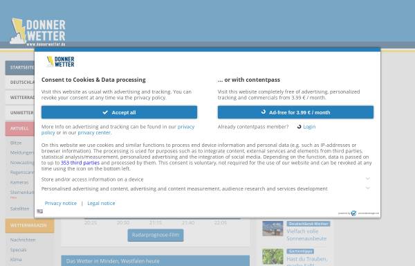 Vorschau von www.donnerwetter.de, Donnerwetter.de - Regionalwetter Minden