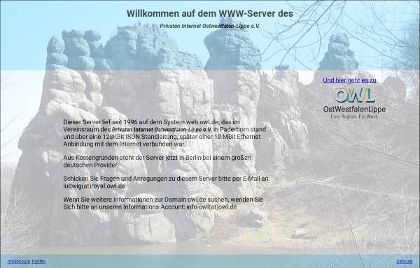 Vorschau von www.owl.de, Privates Internet Ostwestfalen-Lippe e.V.