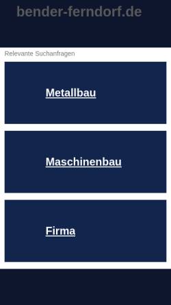 Vorschau der mobilen Webseite www.bender-ferndorf.de, Eisen- und Metallwerke GmbH
