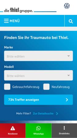 Vorschau der mobilen Webseite www.thiel-gruppe.de, Thiel-Gruppe