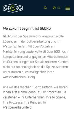 Vorschau der mobilen Webseite www.georg.com, Heinrich Georg GmbH Maschinenfabrik