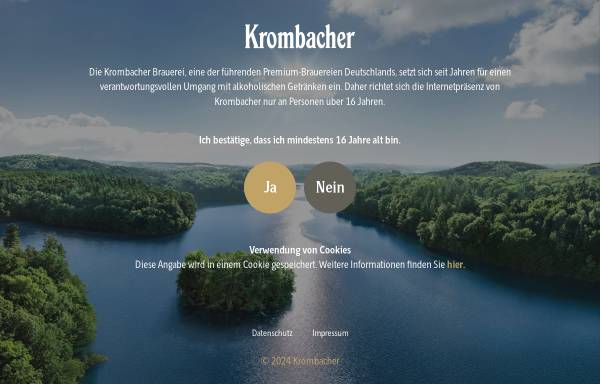 Vorschau von www.krombacher.de, Krombacher Brauerei Bernhard Schadeberg GmbH & Co. KG