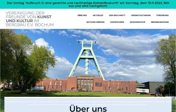 Vorschau von www.vfkk.de, Vereinigung der Freunde für Kunst und Kultur im Bergbau e.V.