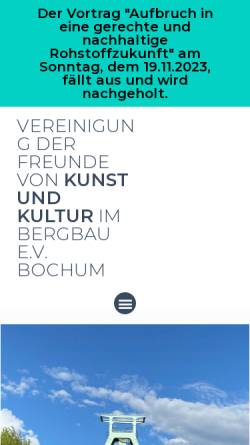 Vorschau der mobilen Webseite www.vfkk.de, Vereinigung der Freunde für Kunst und Kultur im Bergbau e.V.