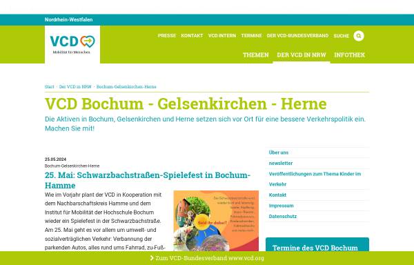 Vorschau von www.vcd-bochum.de, VCD Kreisverband Bochum und Gelsenkirchen e.V.